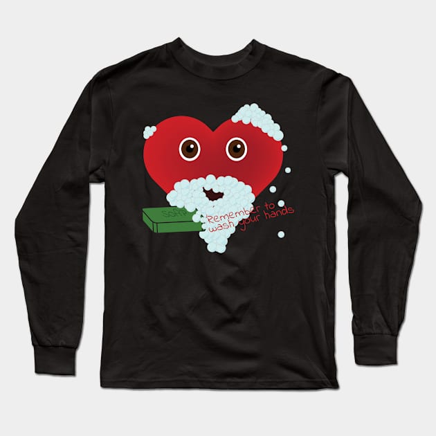 Masked Heart - Remember to wash your hands Long Sleeve T-Shirt by Madethisforme